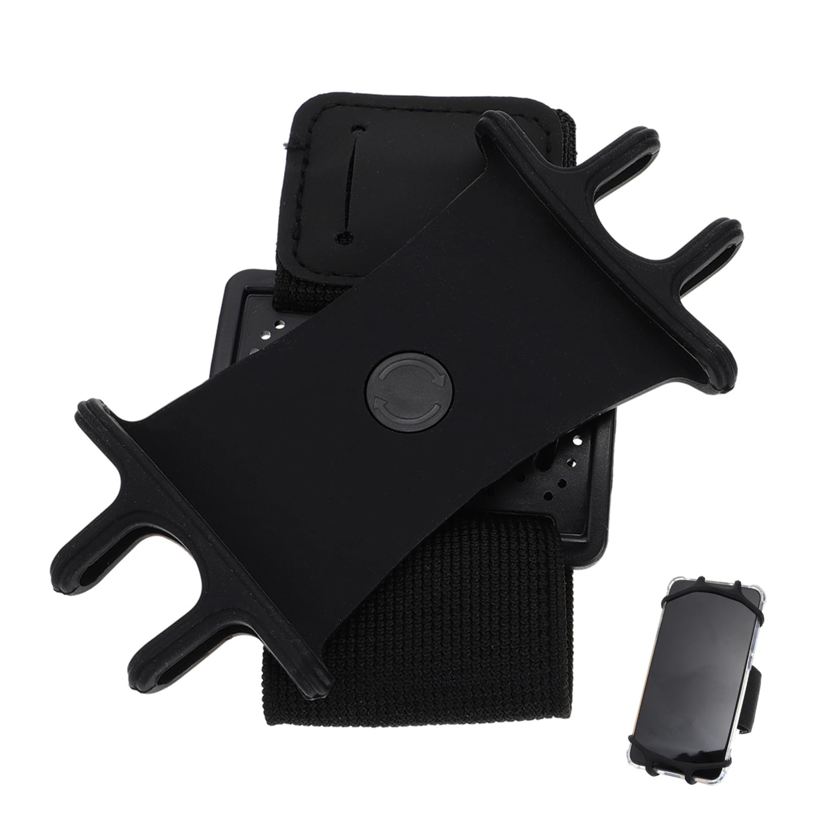 Housoutil 16 Pz braccialetto del cellulare mano telefono da polso braccio del cellulare ascella braccialetto da corsa all'aperto supporto per il braccio del telefono cellulare nylon Black
