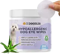We Love Doodles Lenços umedecidos para cães - Limpe suavemente os olhos e remova manchas oculares com lenços umedecidos seguros e suaves - Removedor eficaz de manchas de lágrimas para cães, 200 peças