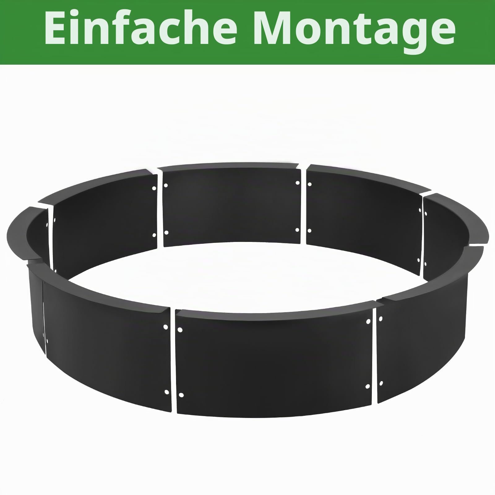 Feuerschale, Feuerschalenring für den Außenbereich,99 cm Außendurchmesser / 91 cm Innendurchmesser – Einsatz für Garten, Terrasse, Hof & Camping
