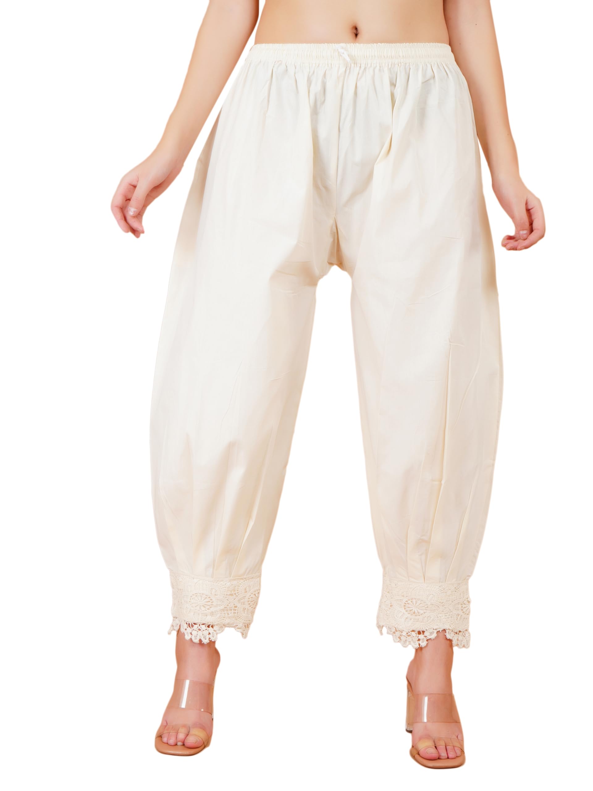 Afghani Salwar Solid Cotton Harem Pants Comfortable Ethnic Wear for Women-image-0