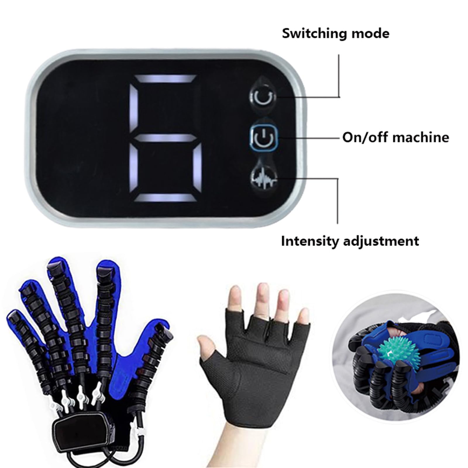Guantes De Rehabilitación Robóticos, Ejercitador De Dedos para Mano Izquierda Y Derecha, Guantes Robóticos para Accidentes Cerebrovasculares, Hemiplejia, Infarto Cerebral L