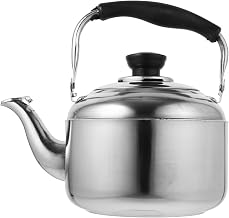 Cabilock Edelstahl Pfeifender Wasserkessel 1.5 L Flötenkessel Teekessel Pfeifkessel Holzgriff Wasserkrug Teekanne Wasserkocher Kochkessel Universal für Gas Herd Gasherd Kochplatten