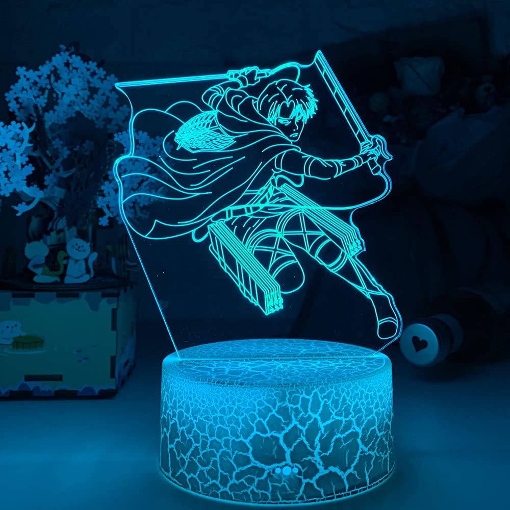 3D Lamp LED Anime Night Light Gift for Bedroom Decor Investigation Team Captain Illusion Light Sensor 16 Color Changing Work Desk Lamp