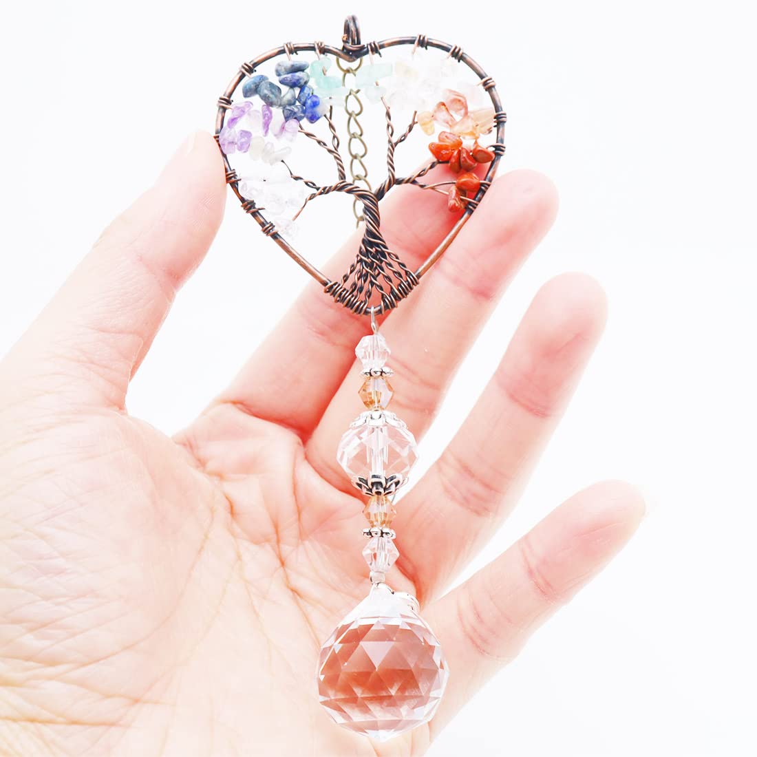 Acchiappasole Cristallo Prisma - Decorazione Arcobaleno Per Finestre Con Albero Della Vita - Foto 5