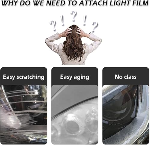 Miniatura 7 de Película tintada de 12 x 48 pulgadas para luz de automóvil, cortable y elástica, protector de vinilo vívido para faros delanteros traseros y