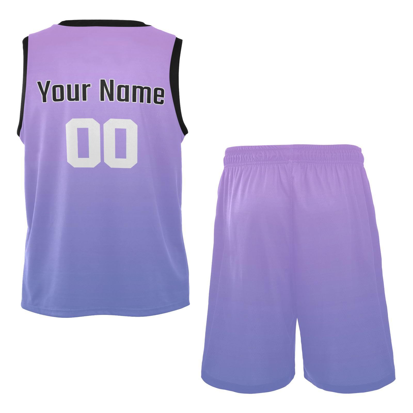 Custom Gradient Violets Basketball Jersey Personanlized Name Number Sports Jerseys Suit Sport Uniform for Boys Girls Kids Youth