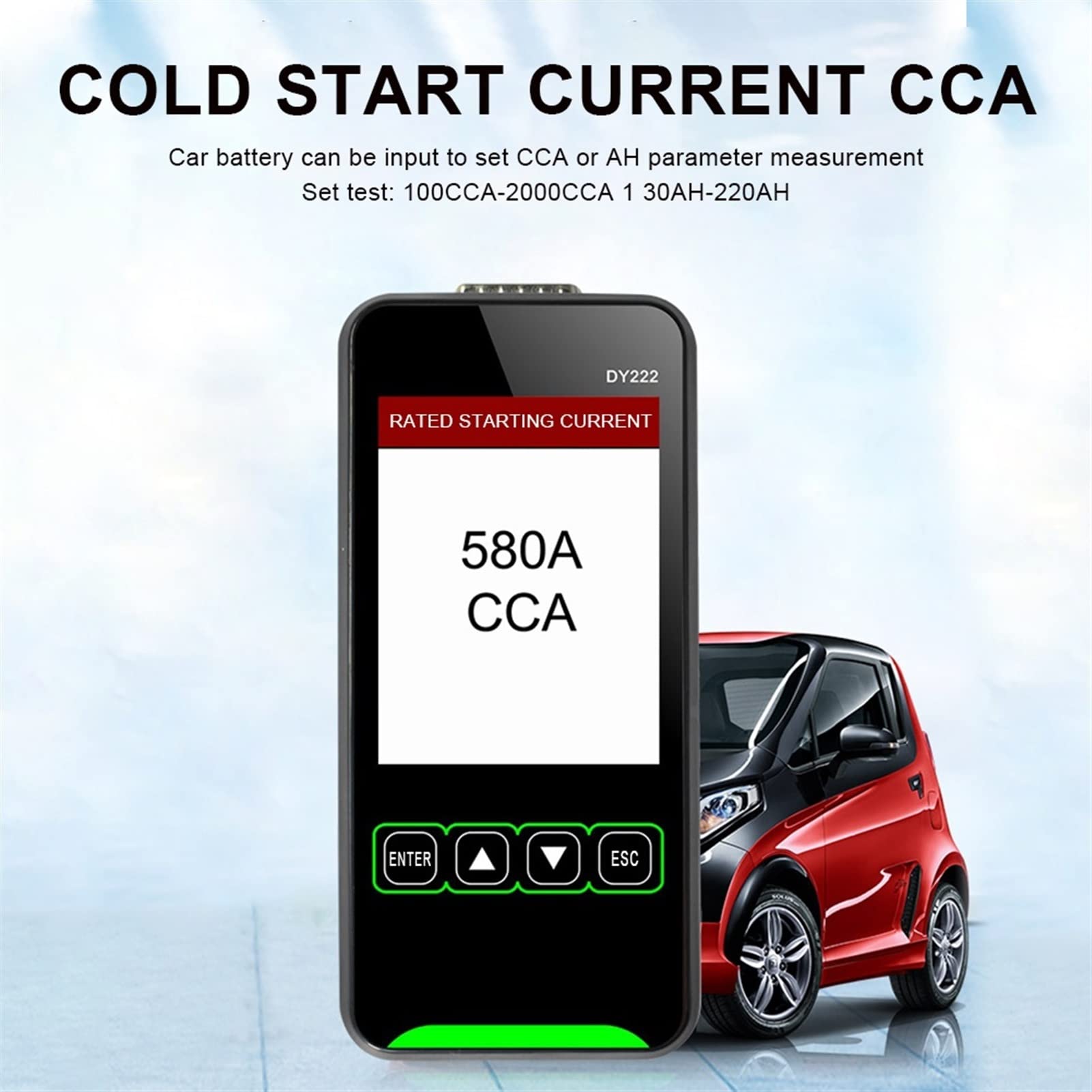 Comprobador de baterias de Coche DY222 12V / 24V Tester de Carga de la batería de automóviles Multifuncional Batería Salud de Salud Sistema de batería automotriz Sistema de batería Accesorios