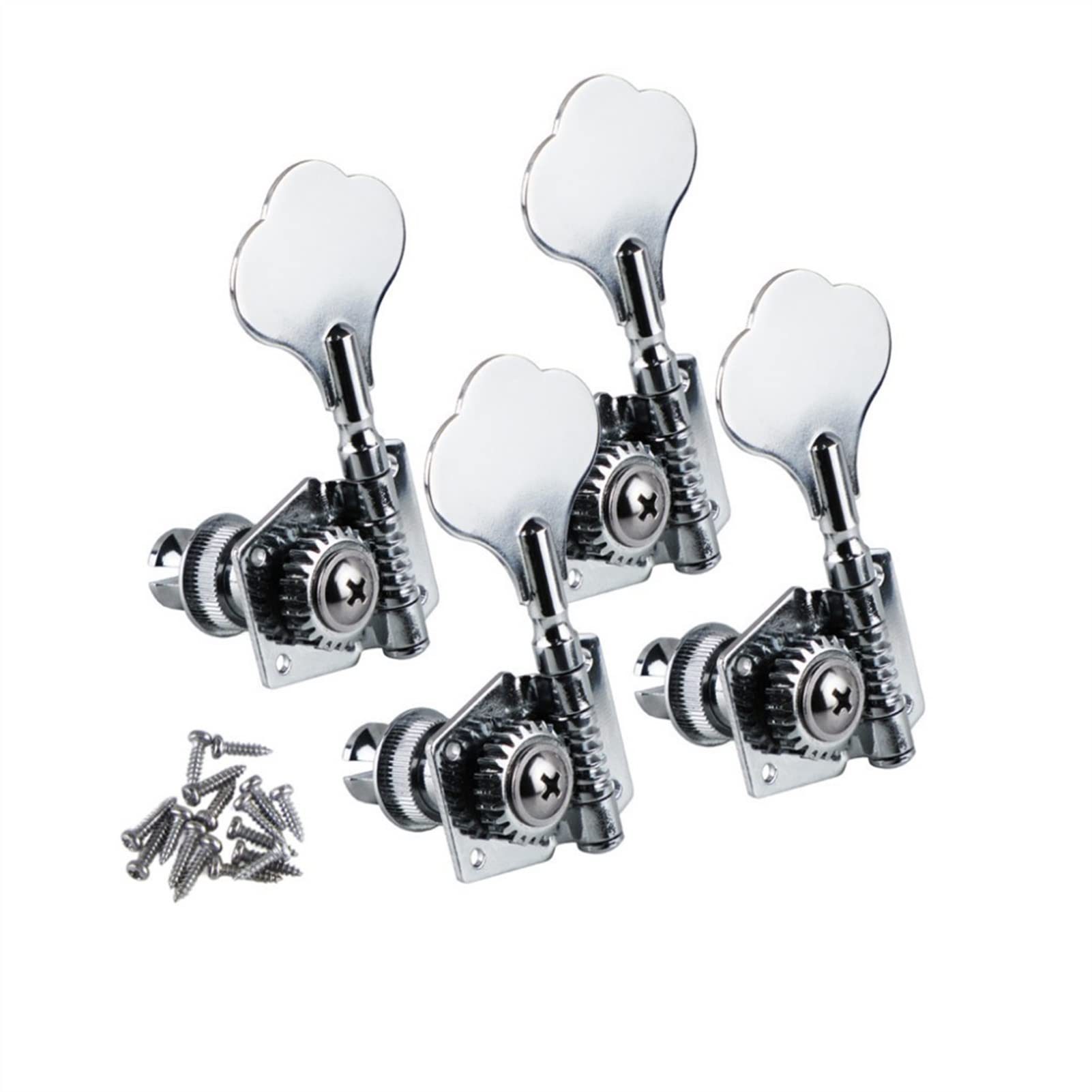 Tuner Machine Head 4pcs Vintage Open Bass Guitar Tuning Pegs Machine Heads Keys Tuners Chrome 4L for Left-Handed Bass Guitar