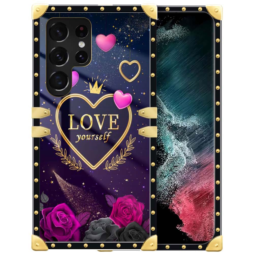 TAMEFOX Compatible with Samsung Galaxy S22 Ultra Case,Love Yourself Soft TPU Shockproof Protective Cover Case for Samsung Galaxy S22 Ultra 6.8-inch
