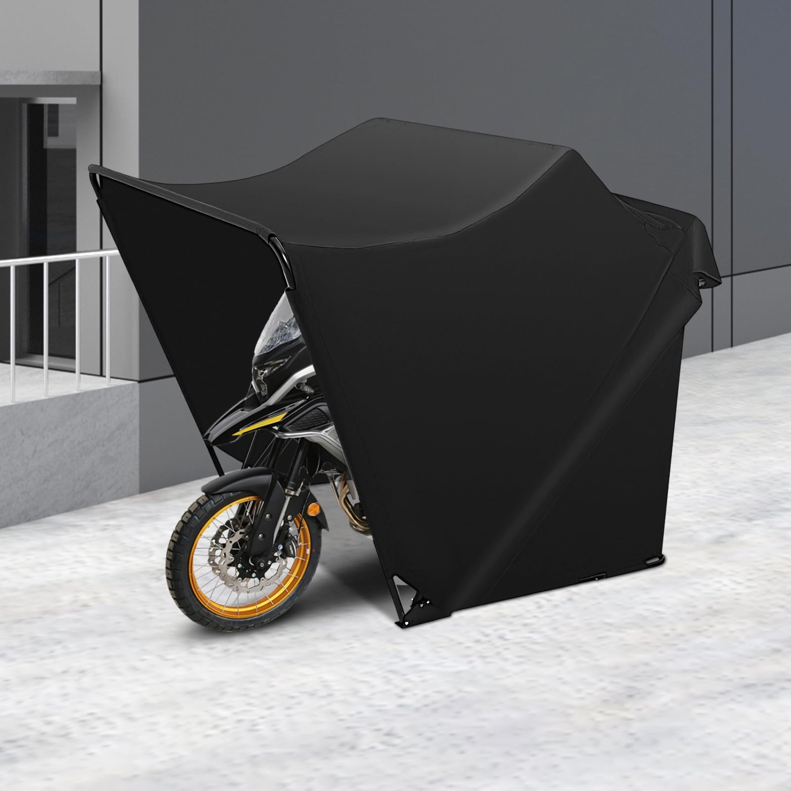 Garage tenda pieghevole per moto, garage universale per motociclette, 270 x 105 x 155 cm copertura per moto in tessuto Oxford e acciaio, per motociclette motocross, legno, attrezzature per