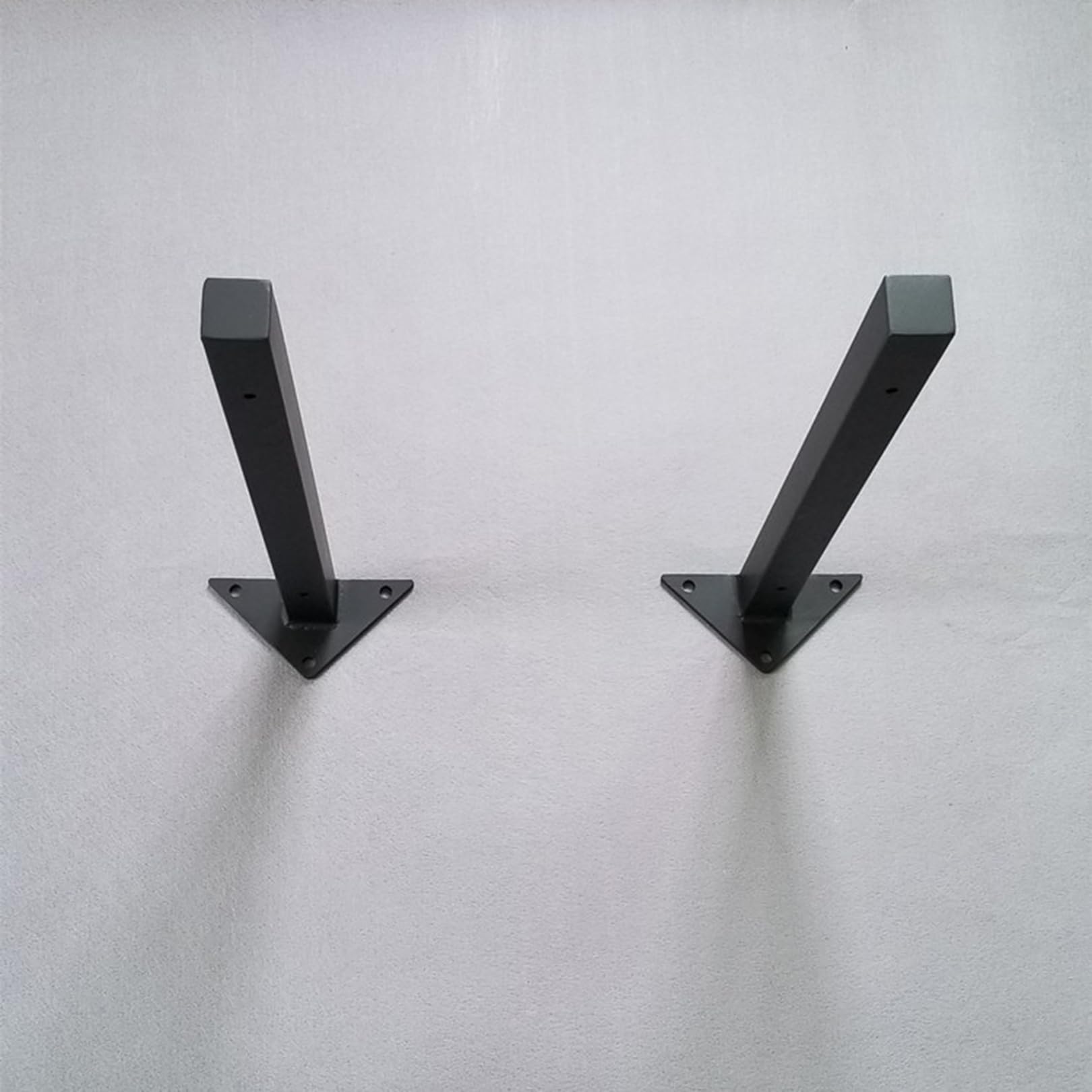 2 Piezas Soportes de Estante de Metal,Pesado Escuadra para Estanterías Flotante,Soportes de Estantería angulares resistentes para colgar en la pared,con Tornillos,Negro (45cm)