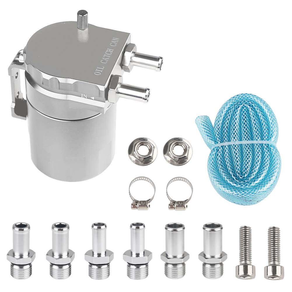Amazon.com: JDMON Universal Car Oil Catch Can Kit 300ml Aluminum Polish  Engine Air Oil Separator Tank Reservoir(Sliver) : Automotive
