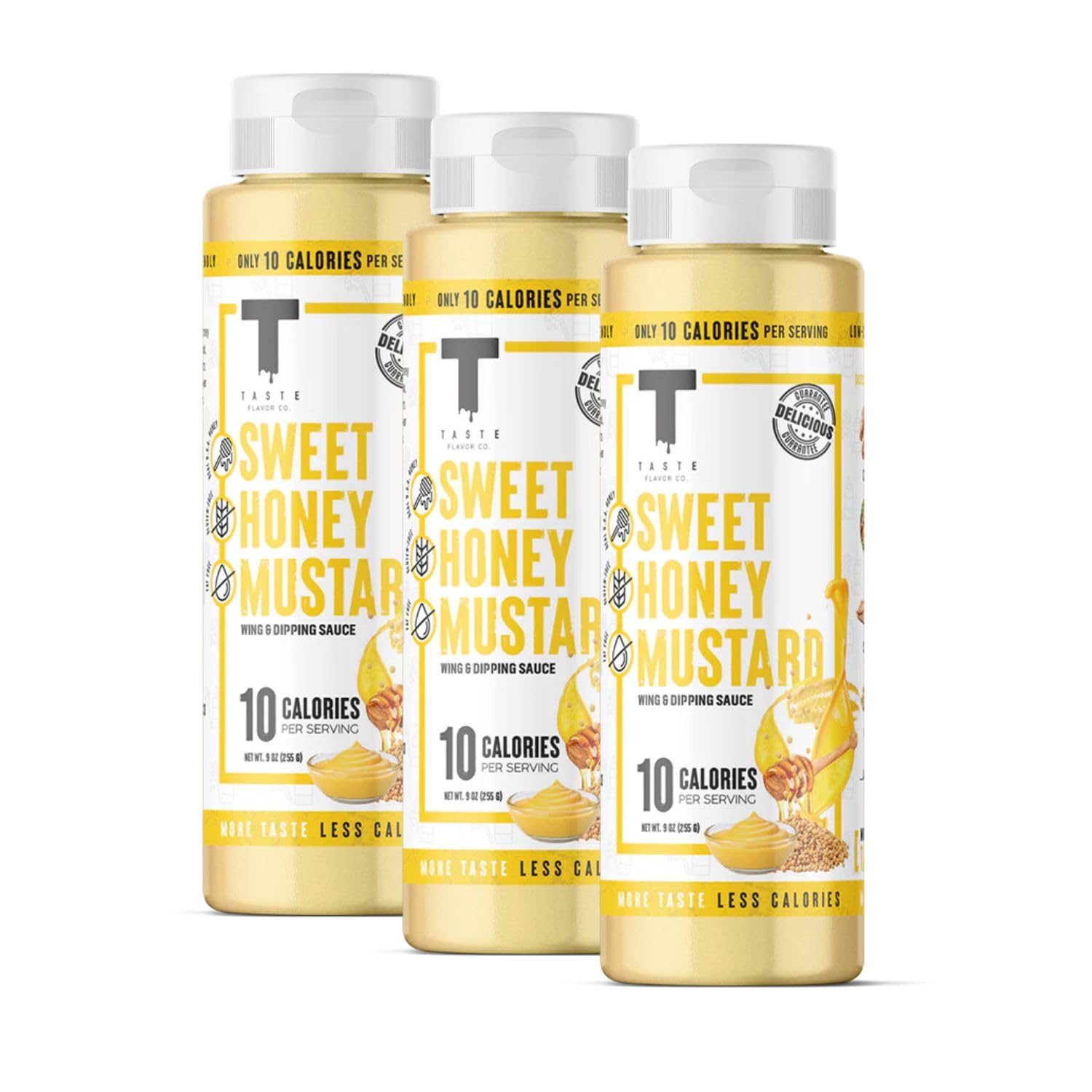 Taste Flavor Co. Grilling, Dipping Sauce and Marinade, Great Tasting, Low-Calorie Sauces, Keto Friendly, No Oils (3 Pack, Sweet Honey Mustard)