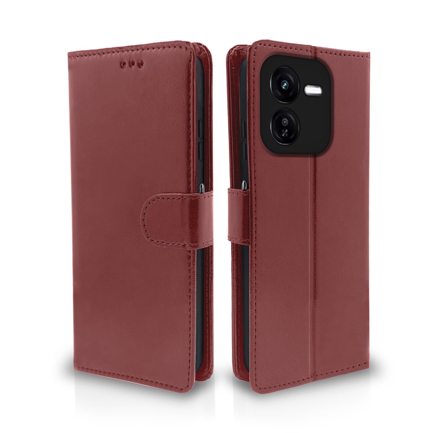 Pikkme IQOO Z9x 5G Flip Cover Leather Finish | Inside TPU with Card Pockets | Wallet Stand and Shock Proof | Complete Protection Flip Case (Brown) (B0D4VNTYQX) Amazon Price History, Amazon Price Tracker