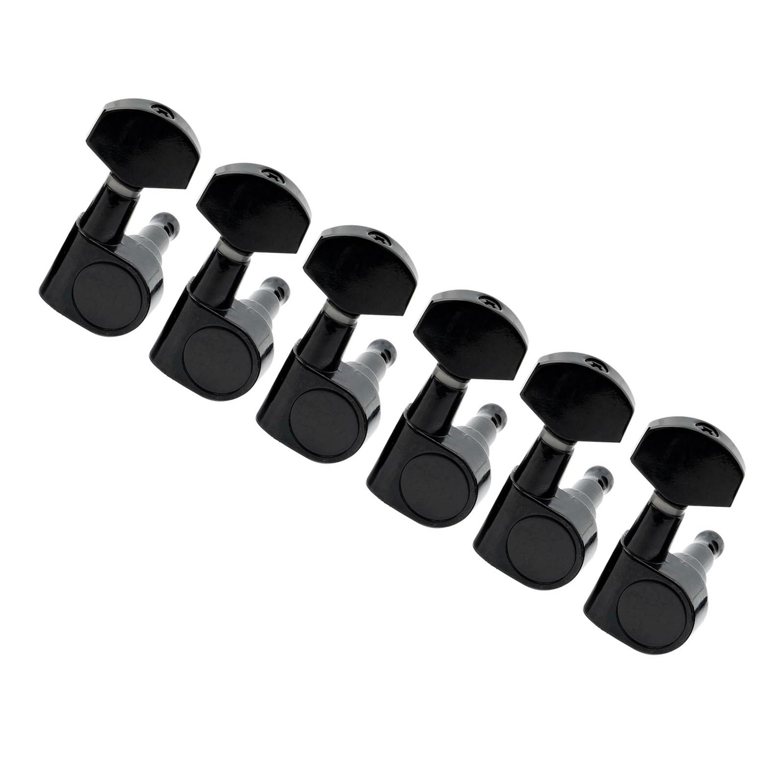 Guitar String Tuning Pegs 6 In Line 15:1 Ratio 2 Pin Full Sealed Machine Heads Tuners Tuning Pegs Keys For SQ ST TL Style Electric Guitar(Black)