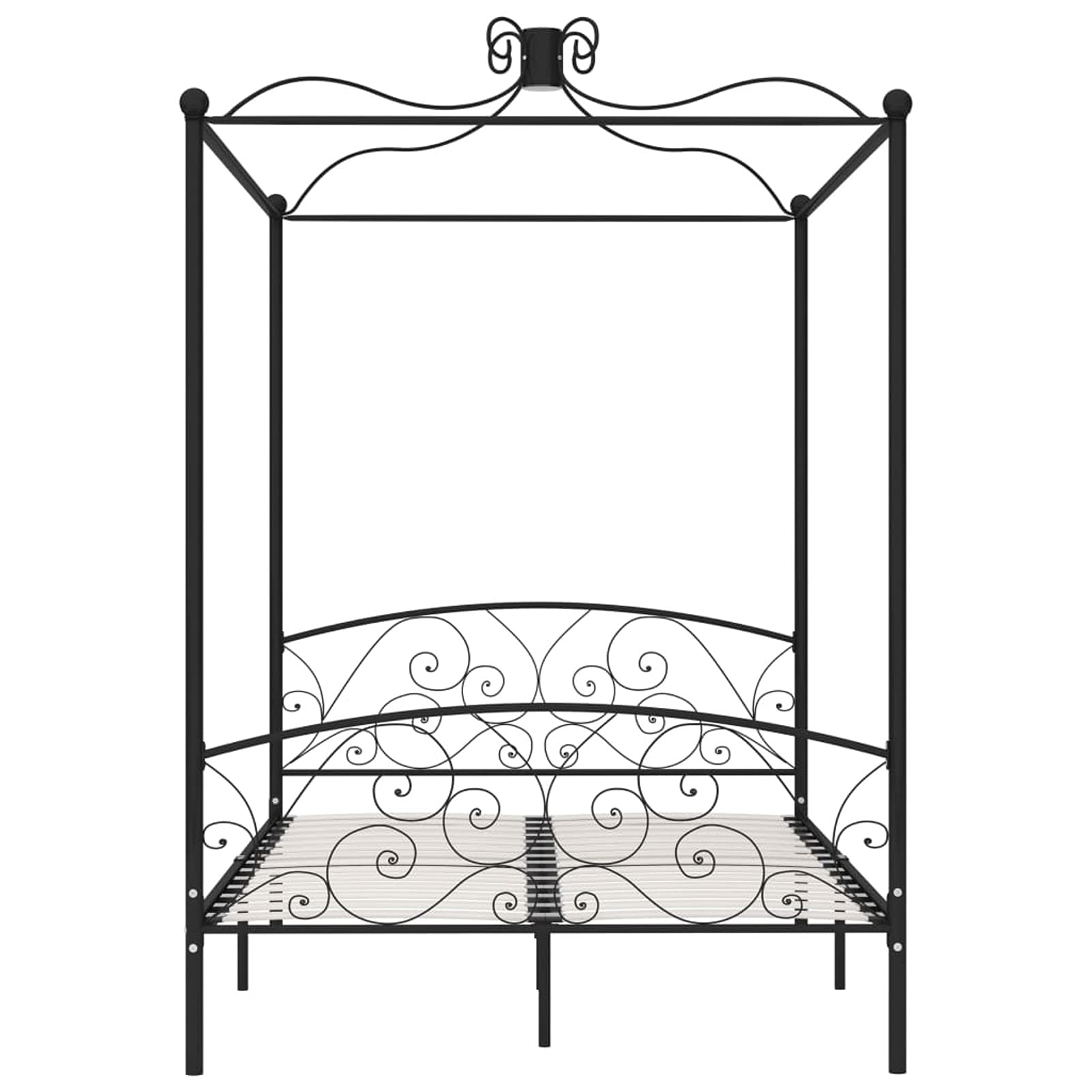 Himmelbett-Gestell Schwarz Metall 120 x 200 cm Himmelstange Klemmen Betthimmel Stange Himmelbett Gestell Moskitonetz Halterung Bett