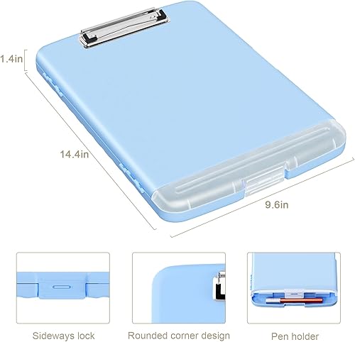 Miniatura 24 de Piasoenc Portapapeles con almacenamiento, caja de organización de 8.5 x 11 pulgadas con soporte para bolígrafo y carpeta de papel legal A4, folio