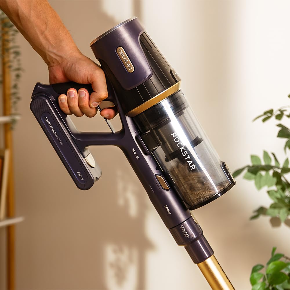 Cecotec Kabelloser Staubsauger BLDC Conga Rockstar RS70 Pet Flex, 500 W, Saugleistung 150 AW, Auto-Modus, Tierbürste und Flexibler Schlauch, Akku 33,6 V, reinigt 140 m² im Eco-Modus