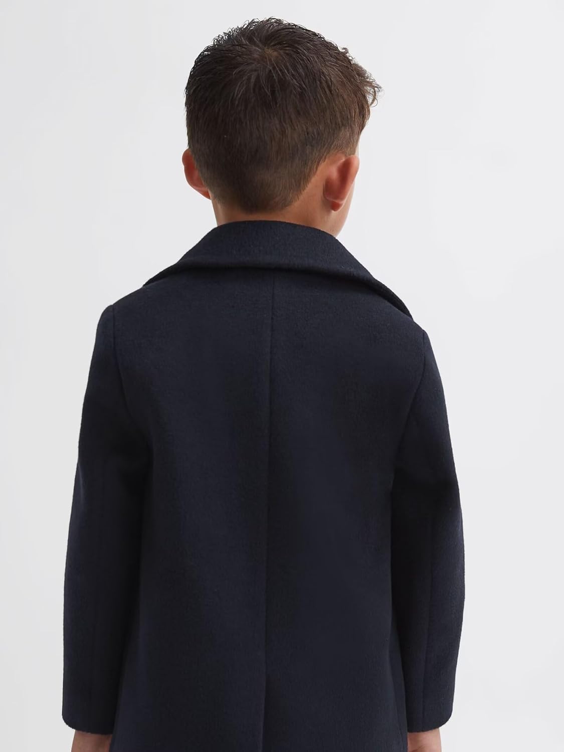 ORBITRAY 2-14 Years Wool Blended Twill Double Breasted Overcoat Thighs Length for Boys Fall Coat Winter Outfit Dinner