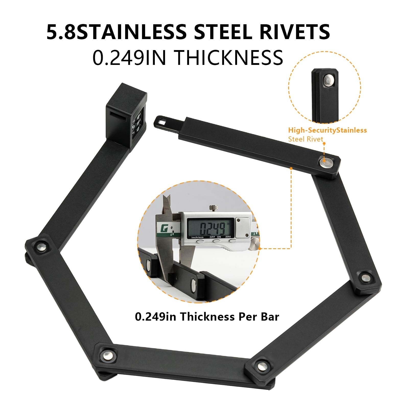 Serrure Anti-Crochetage Cadenas de vélo Pliable Portable à 3 Chiffres, sécurité antivol Durable, Accessoires de Cyclisme sur Route et VTT Antivol de Guidon de Moto