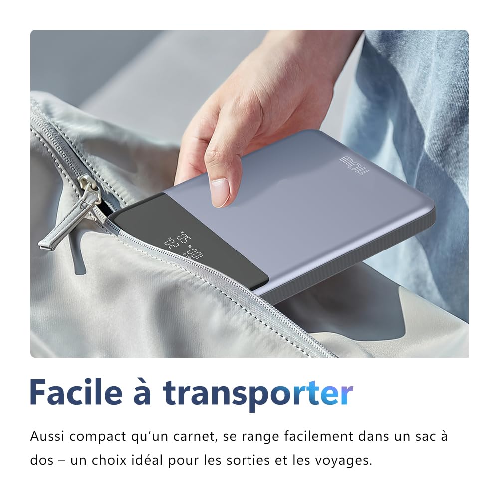 Batterie Externe 30000mAh 111Wh|USB-A&USB-C entrée/Sortie|Charge Rapide PD 110W|4 appareils simultanés|Écran LCD|Compatible iOS,Smartphone,Tablette,Console,Montre|Voyage Urgence,Noir