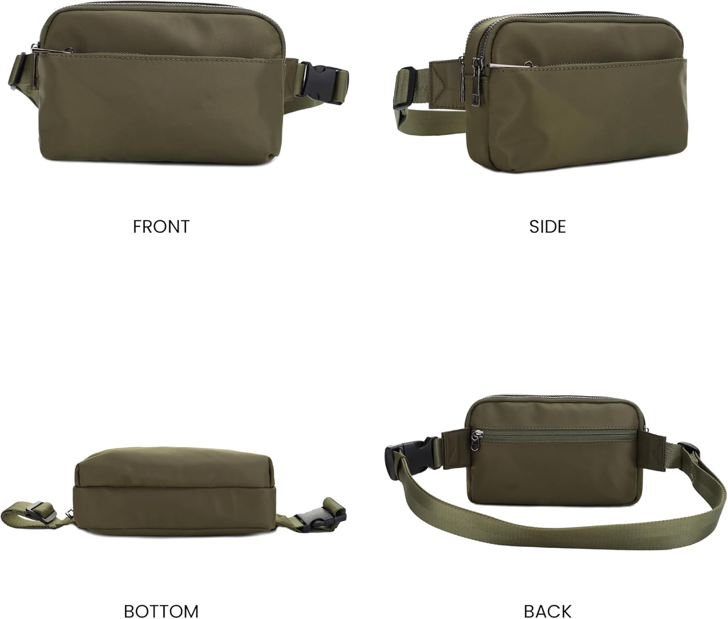 Jessie & James Crossbody Nylon Concealed Carry Waist Pack with Adjustable Buckle Strap Fashion Multi Pocket Belt Bag for| Olive - Image 5