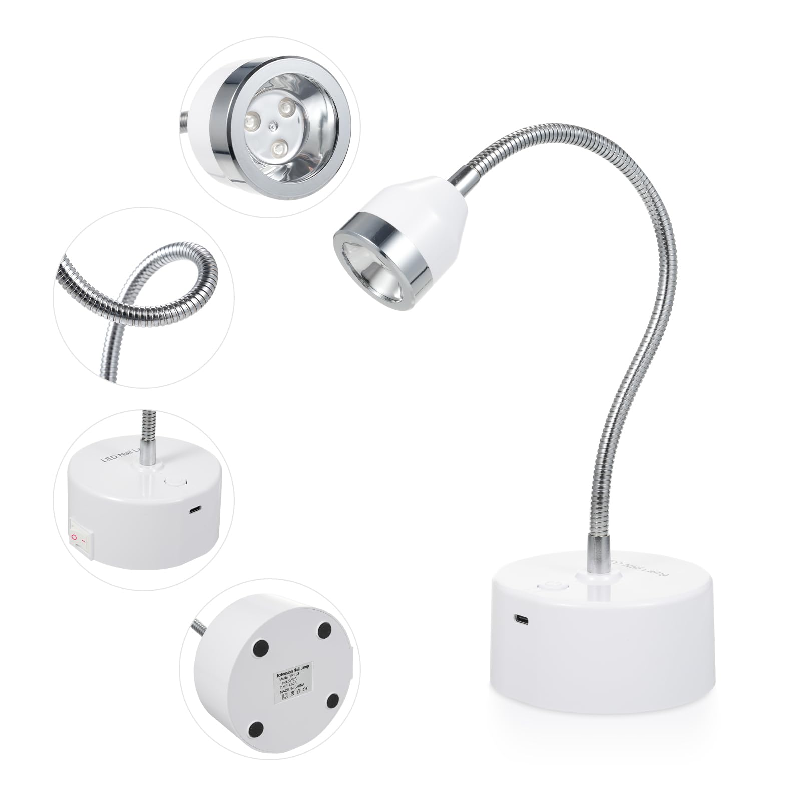 COMETX Mini lampada per unghie UV LED Lampada portatile per unghie Gel Polish Essiccatore per unghie Ricaricabile Colla per unghie Lampada per polimerizzazione LED Terapia Luce Touch Control per uso