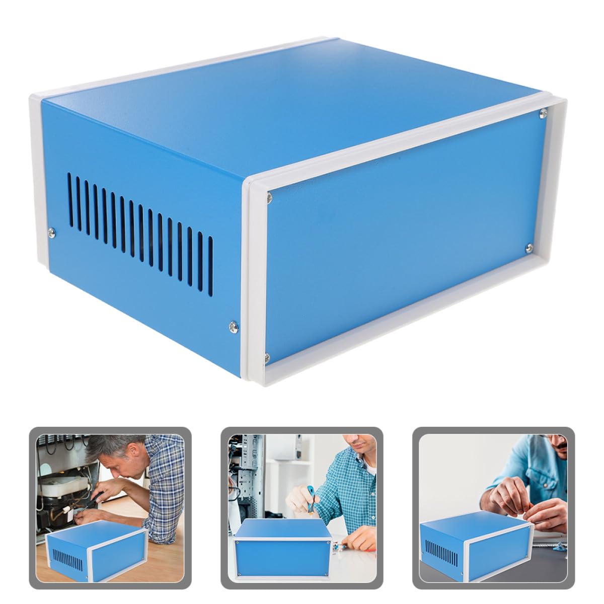 Alipis Caja Metálica para Conexiones de Energía y Proyectos Electrónicos Integración Sencilla y Diseño Elegante en Color Azul para Uso Eléctrico