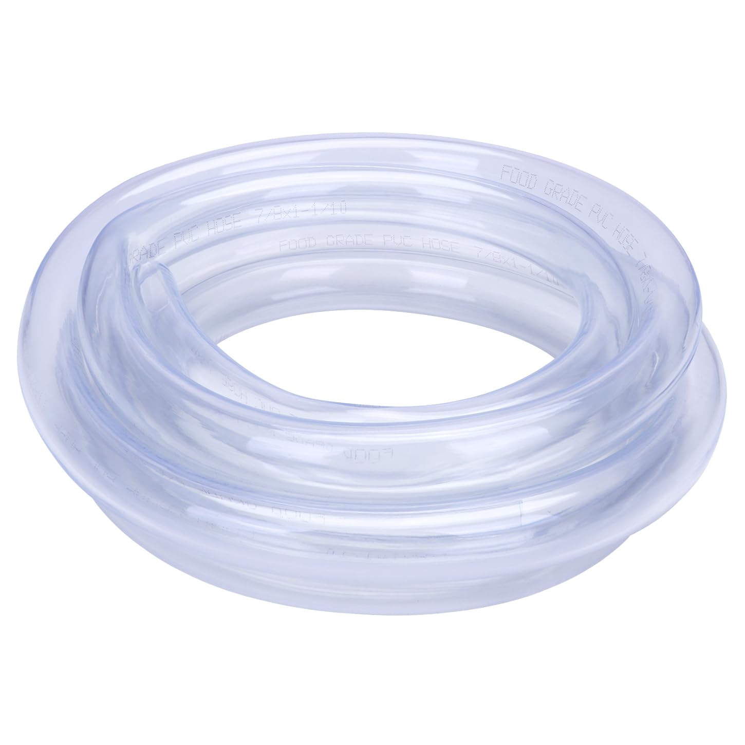 DERNORD PVC Tubing 7/8"ID X 1-1/10"OD Flexible Clear Vinyl Hose 10 Feet for Food Grade