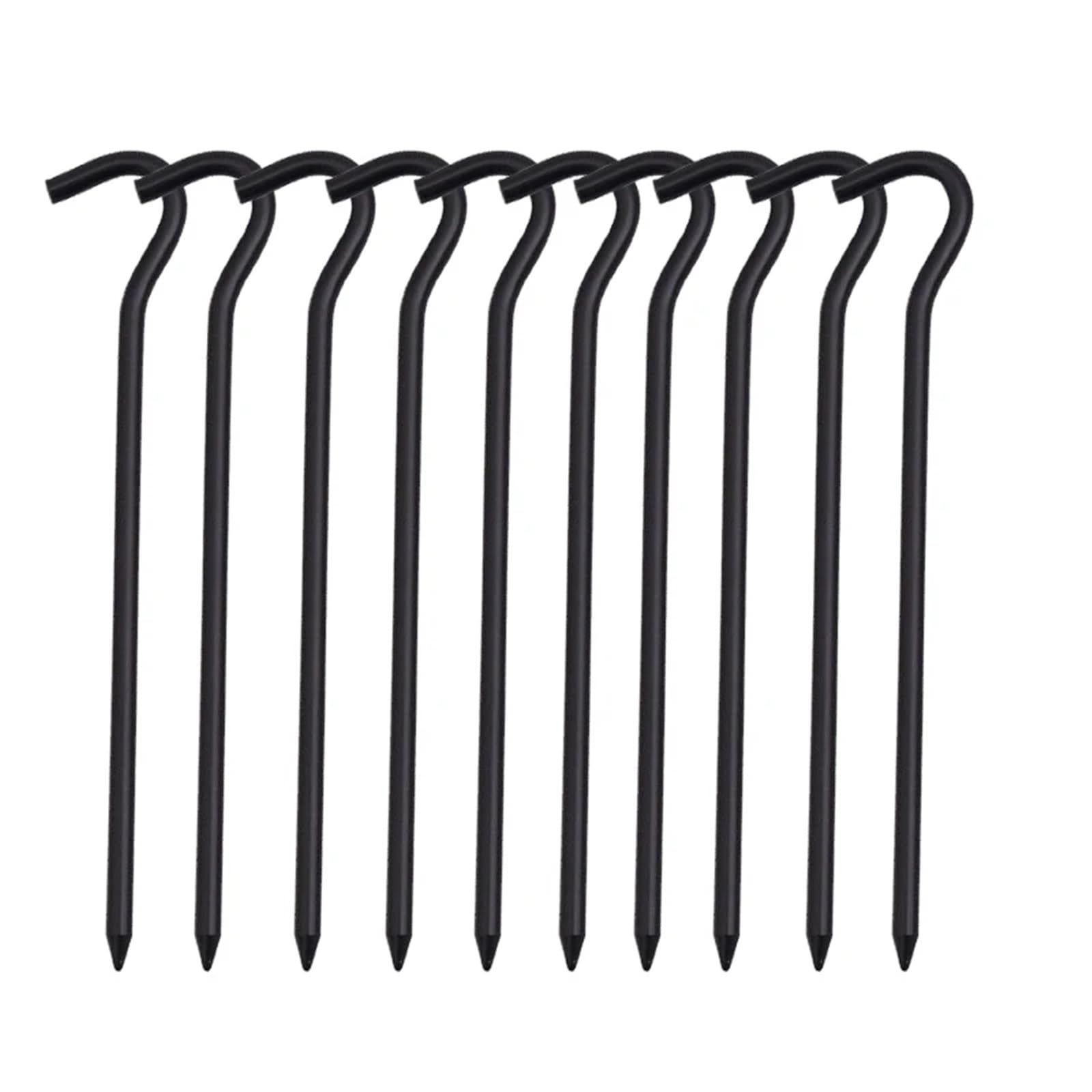 20 stücke 18 cm Aluminium Legierung Zelt Heringe Mit Haken Garten Stakes Boden Nagel for Hängematte Camping Abspann Markise Baldachin überzelt für Camping und Outdoor(Black)
