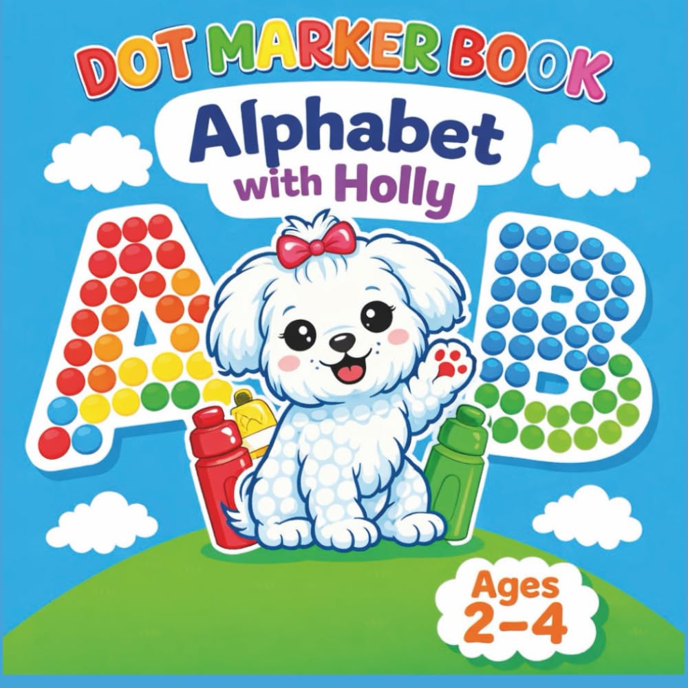 Dot Marker Book. Alphabet with Holly: Activity Book for Kids Ages 2-4. First Letters. Fill, Fun and Dots.