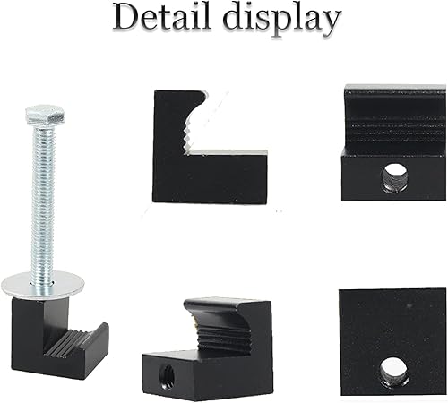 Miniatura 3 de Miytsya 4 piezas de amarre para caja de herramientas de camión clips de montaje tipo J de aleación de aluminio ganchos de sujeción para cables de