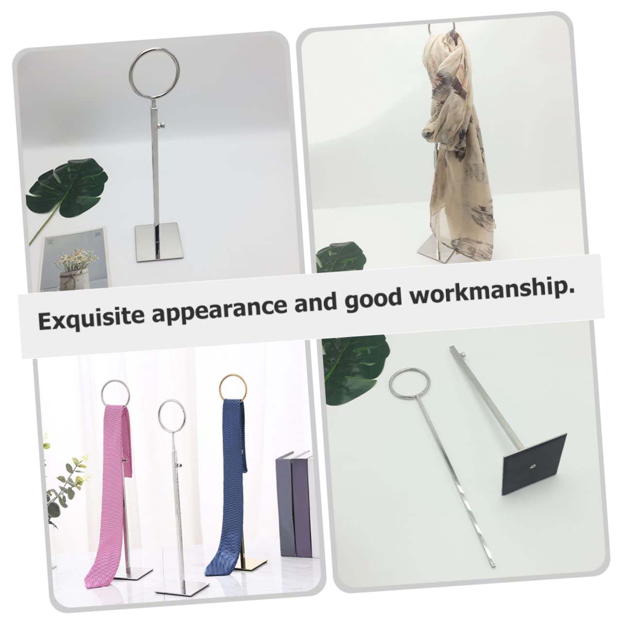 Mobestech Perchero de Acero Inoxidable Altura Ajustable para Bufandas y Corbatas Organizador de Bufandas Que Ahorra Espacio para Tienda o Guardarropa