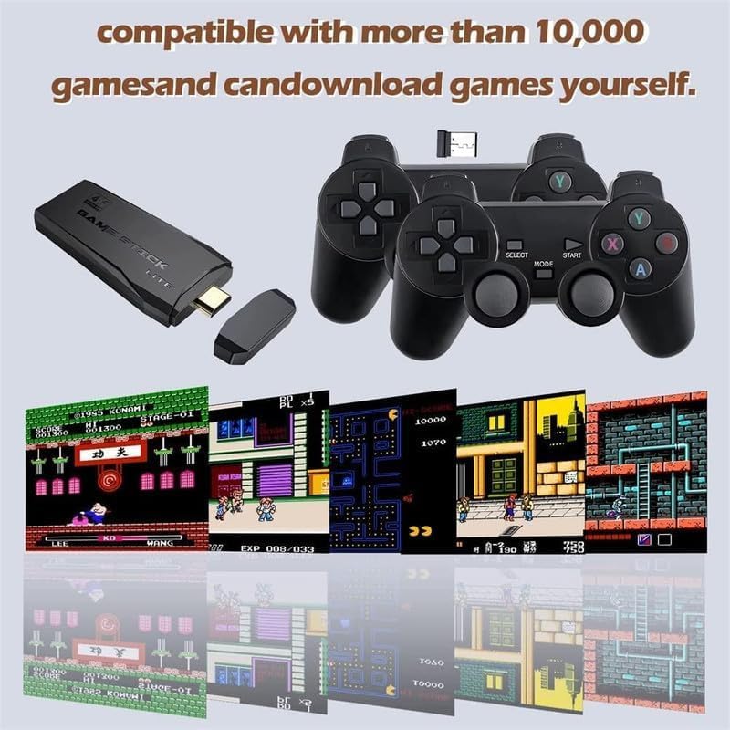 Image of DWH HDMI Plug & Play Device for TV | Wireless Controller Support | 1080p Output | 2 Player Compatible | Black