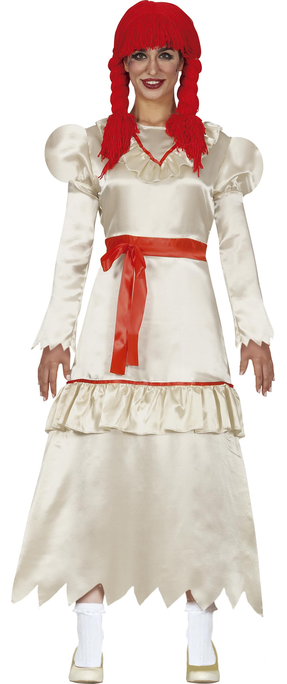 FIESTAS GUIRCA | Cursed Doll Fancy Dress Costume Adult (10-12/M) - Dress - Horror and Terror Costumes for Halloween, Carnival and Parties - Ideal for Women - Beige