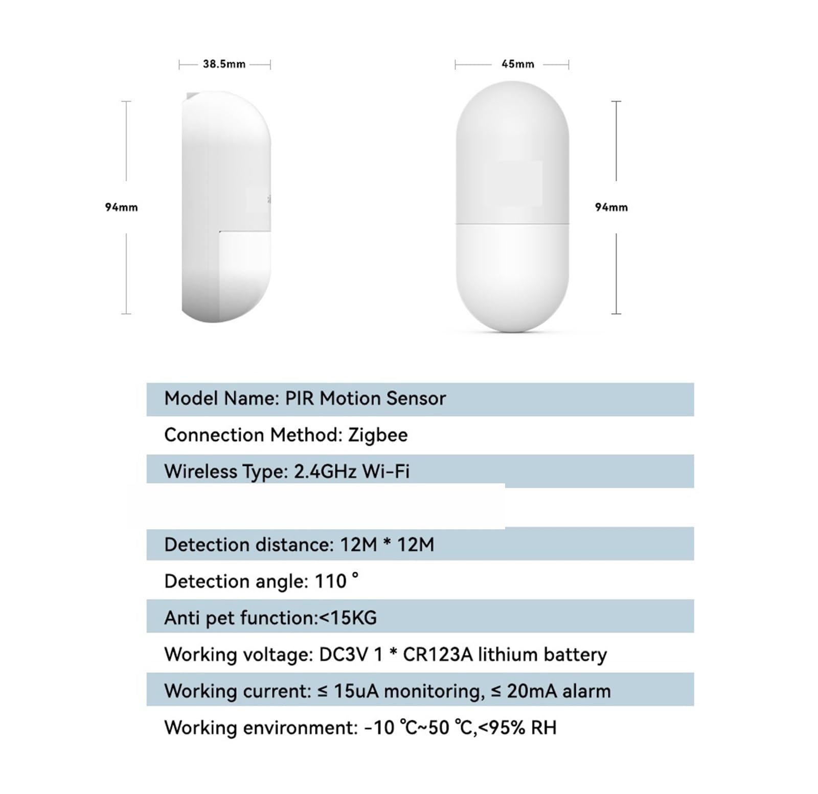 Kit de Alarma, Sensor De Movimiento PIR For Hogar Inteligente, Alarma Inalámbrica, Sensor De Presencia Infrarrojo, Detector De Vida Inteligente