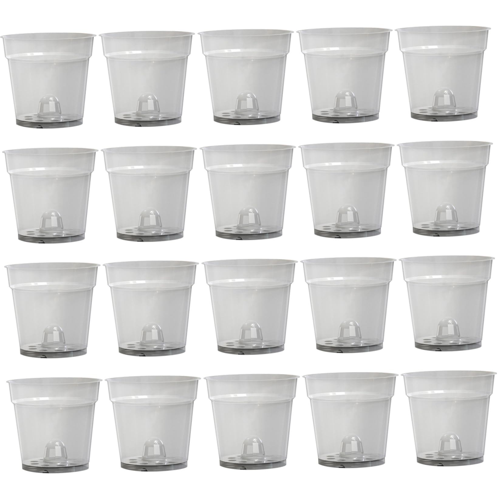 Wedhapy Planter Nursery Pots Clear Nursery Pots, 20PCS 4.5 Inch Plastic Plant Pot with Drainage Hole, Planter, Small Clear for Plants Style 1
