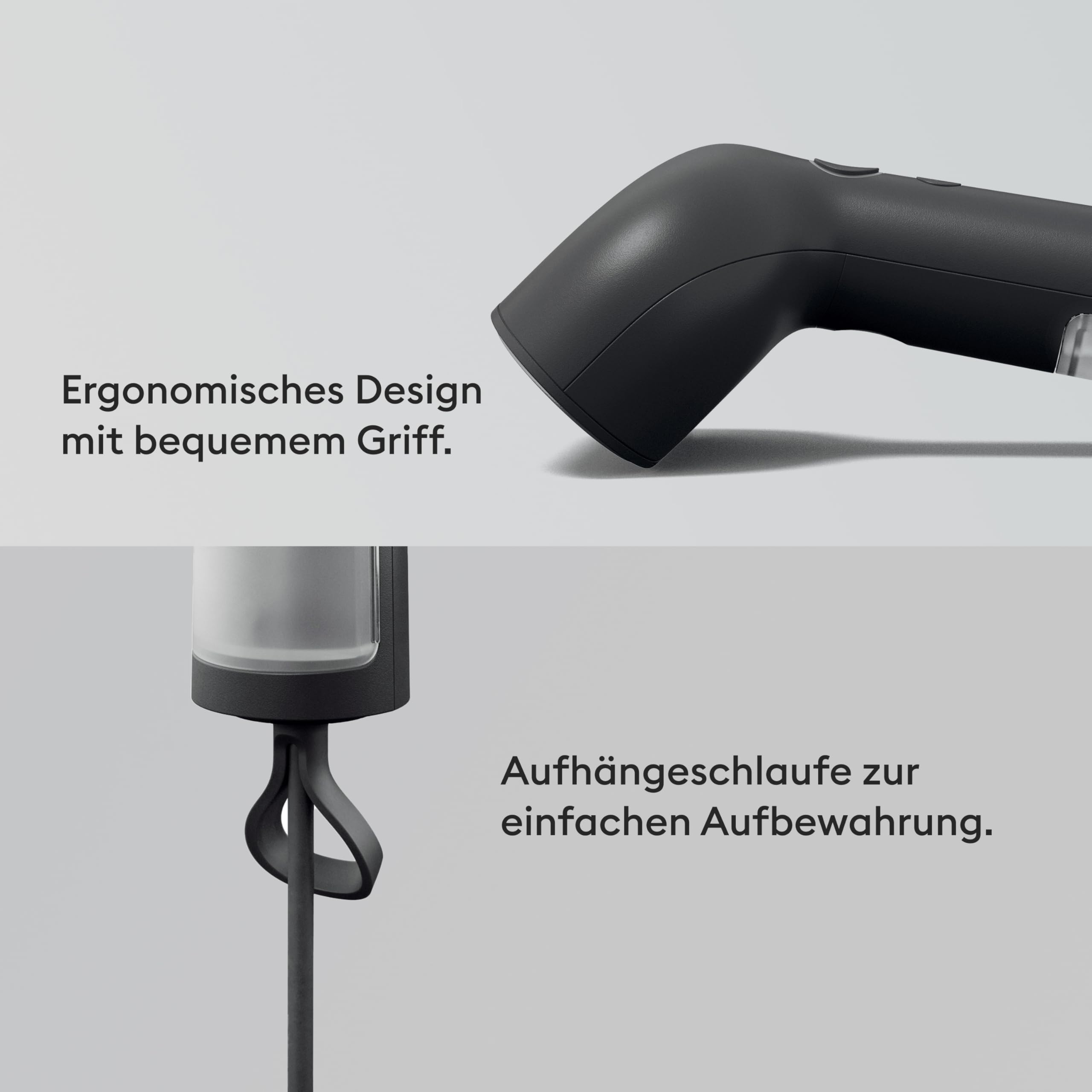 Steamery Dampfglätter Cirrus X, 1200W, Dampfleistung 20g/min, Aufheizen in 20 Sekunden, Tragbar, Minimalistisch, Skandinavisches Design, Schwarz