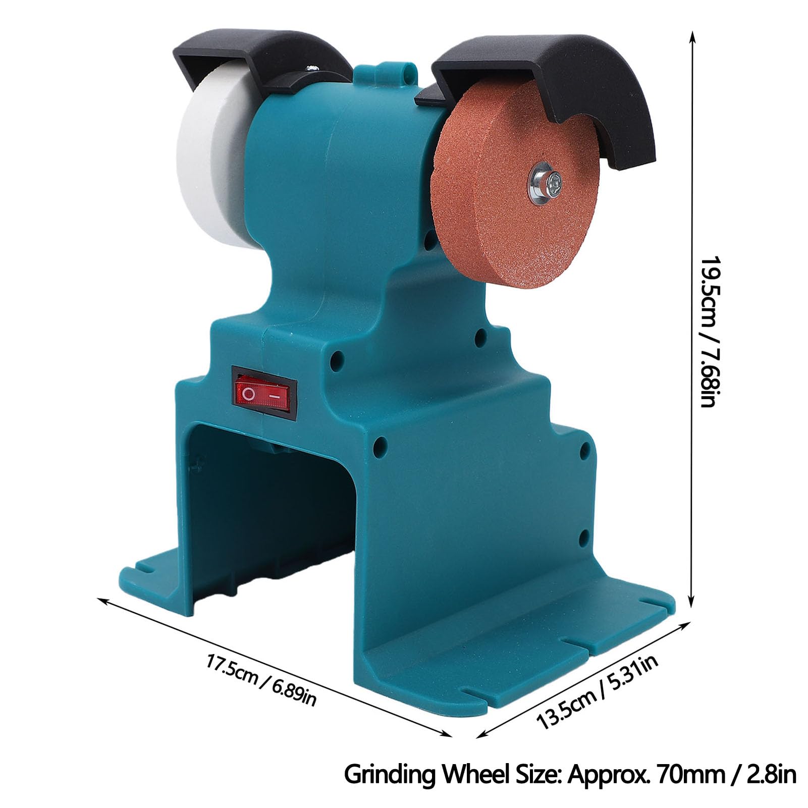 Eujgoov Mini Amoladora de Banco Inalámbrica 200W 7000rpm con 2 Baterías de 4Ah y Herrajes de Montaje para Batería 18V-21V, Esmerilado y Pulido (Enchufe de la UE 100-240V)