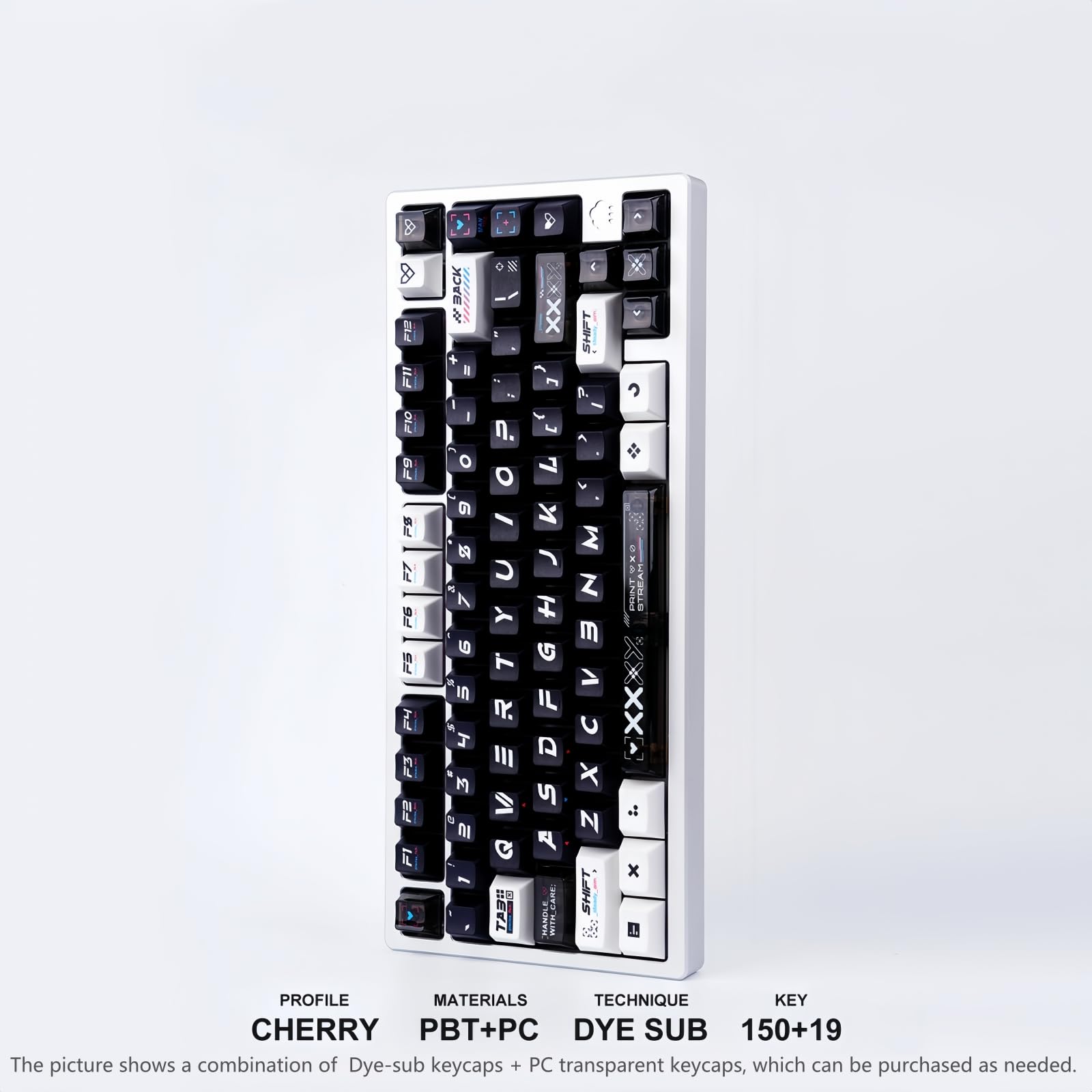 Amazon.co.jp: REDQIN ホワイトオンブラック PBT キーキャップ 150