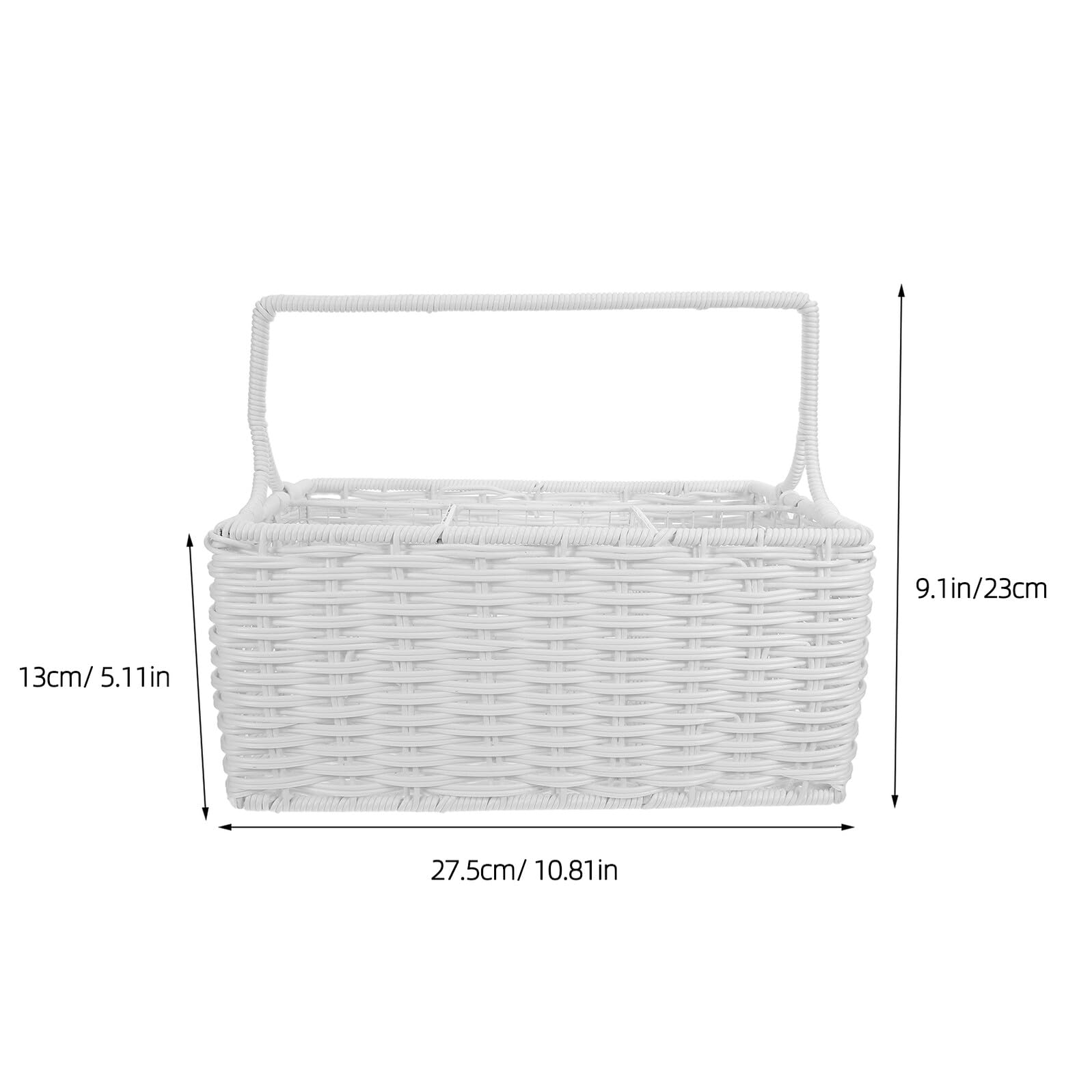 PRETYZOOM Cesta Organizadora para Cubiertos de Ratán Sintético con Compartimentos Cesta Dividida Portátil para Tenedores Cucharas y Palillos Organizador Multifunción para Cocina y