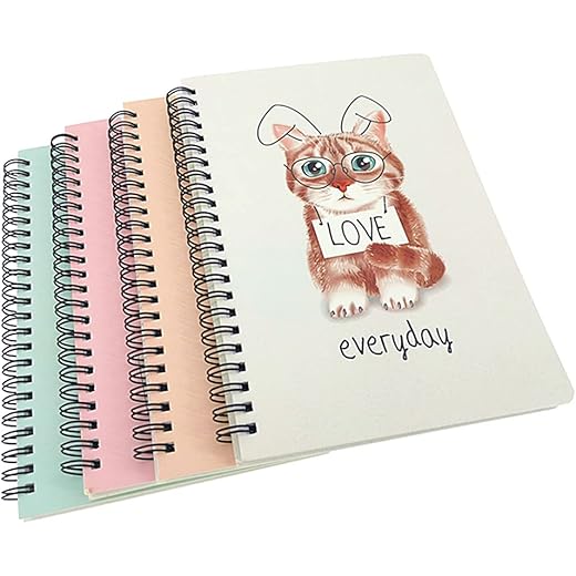 ALIMITOPIA A5 Spiral Notebook 4 Pack