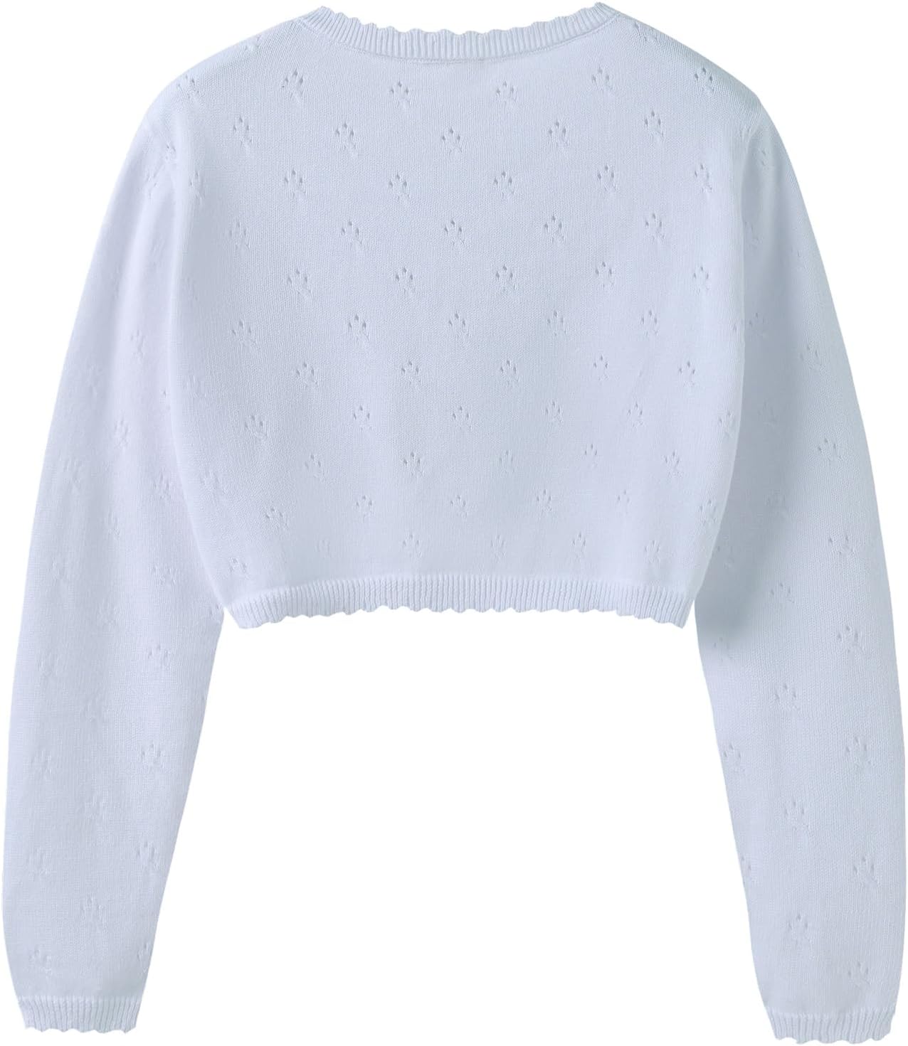 Girls Long Sleeve Cardigan Kids Button Closure Knitted Bolero Shrug Girls Sweaters Tops - Image 3