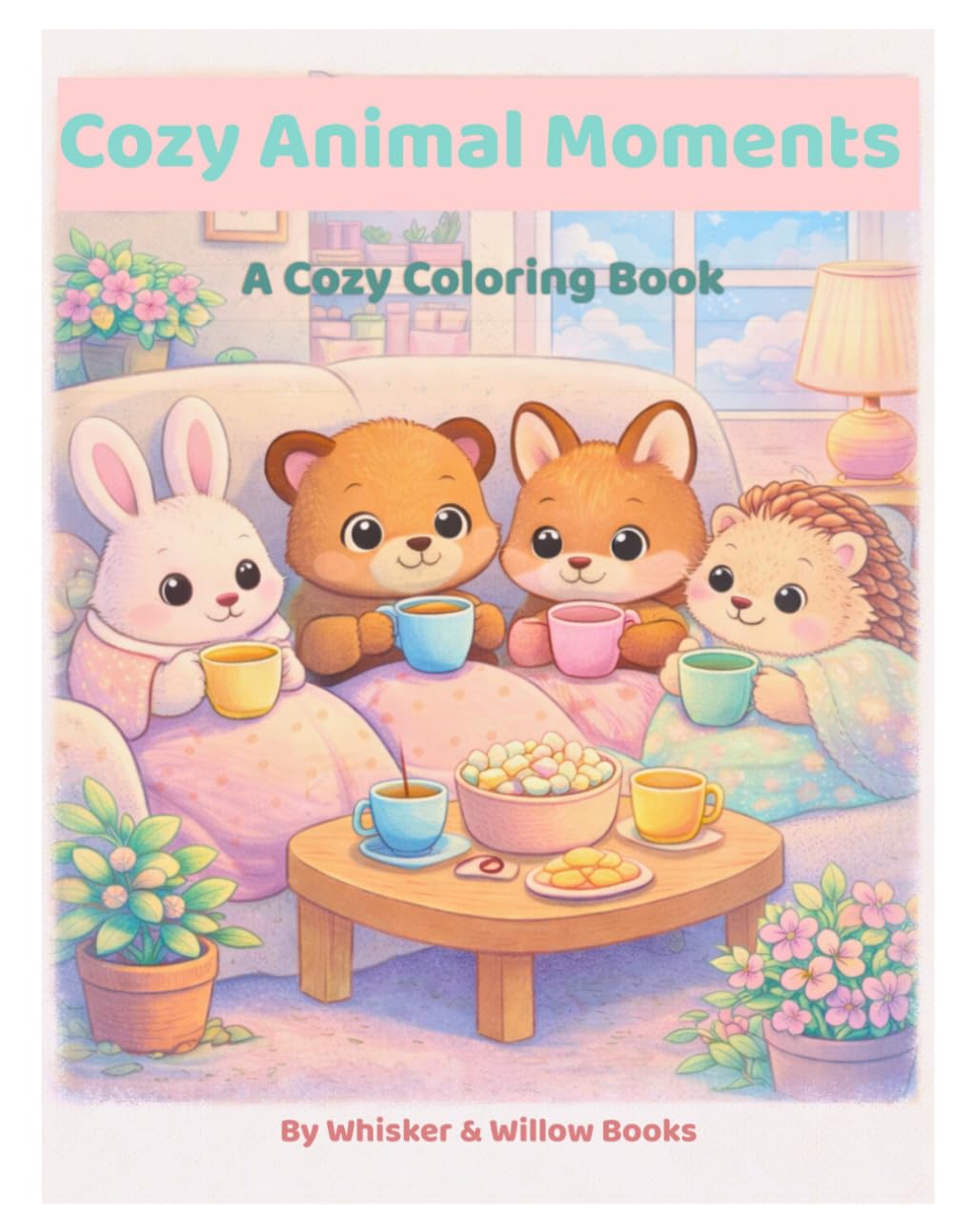 Cozy Animal Moments Coloring Book: Cute & Wholesome Animal Scenes for Relaxation and Stress Relief