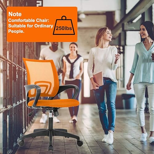 Miniatura 5 de BestOffice  Silla de oficina ergonómica  Silla giratoria de escritorio con respaldo medio  Respaldo transpirable y soporte lumbar  Altura ajustable