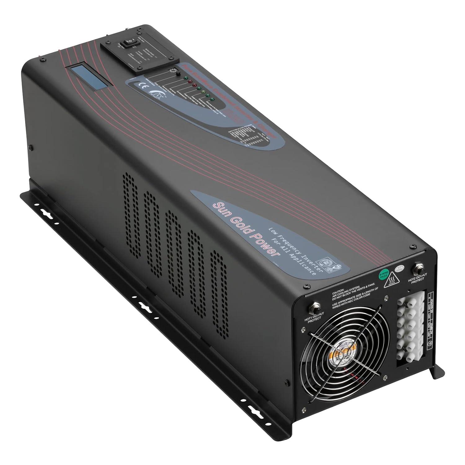 SUNGOLDPOWER 6000W 24Vdc Pure Sine Wave Inverter Low Frequency 240Vac Input to 120Vac/240Vac Output Split 50/60 Hz with Battery Charger Off-Grid 18000W Peak, Black, 6000W 24V Split : Automotive