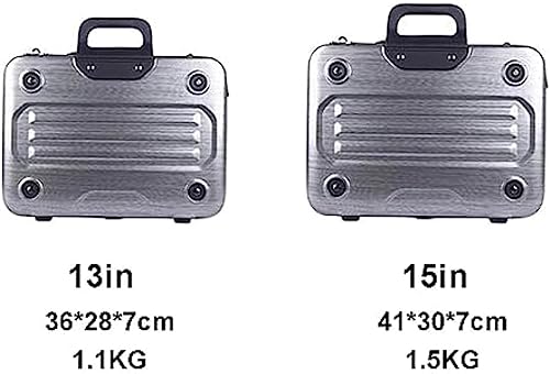 Miniatura 7 de Maletín de metal Tote Maletín de computadora Bolsa Negocio Slim Hombro Documentación Oficina Abogado Maletín (Color Plata)