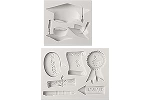 SAKOLLA Graduation Fondant Molds Silicone Doctoral Cap Diploma Candy Chocolate Molds Congrats...
