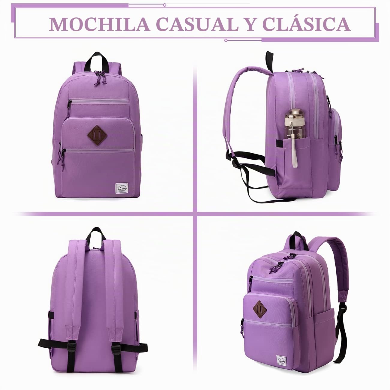 VASCHY Mochila Escolar 21L para Instituto Universidad Uso Casual Viaje