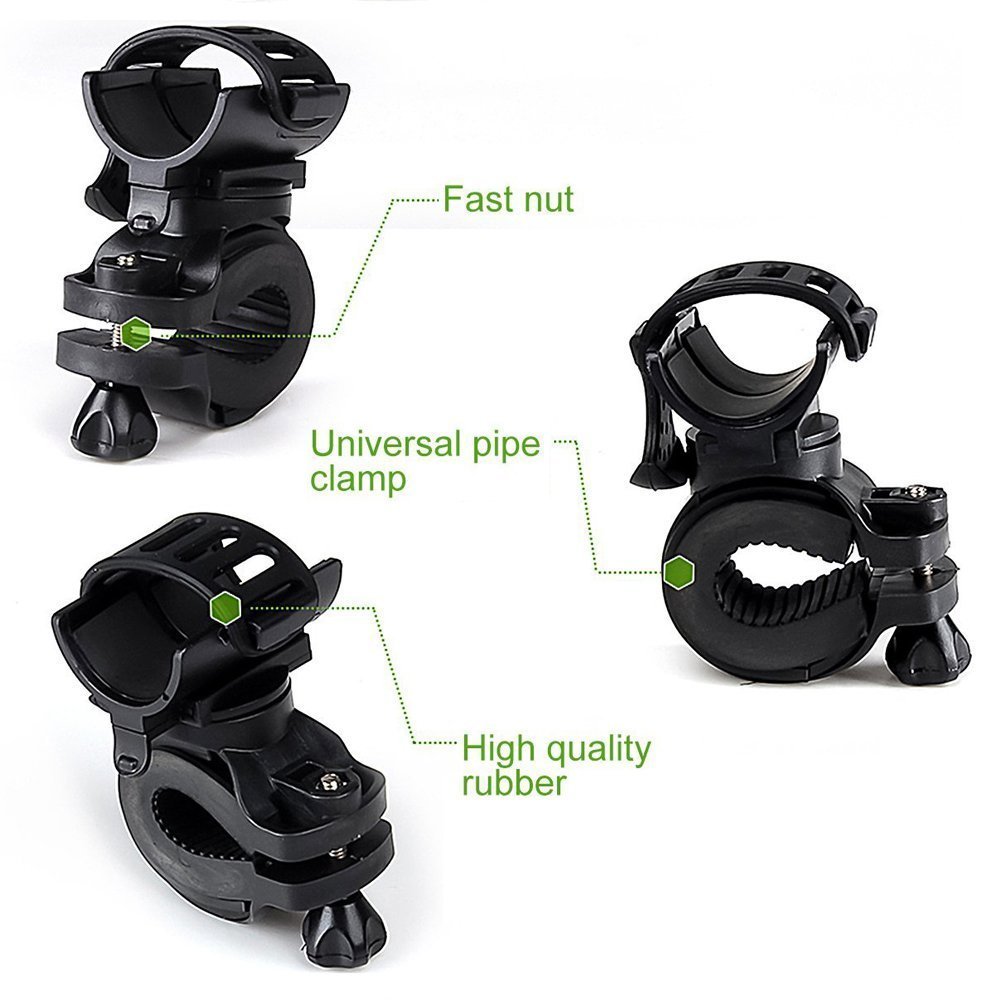 Support Lampe Vélo 360° – Rotule Orientable Pour Torche LED, Diamètre 20-32 Mm, Montage Rapide Sans Outil
